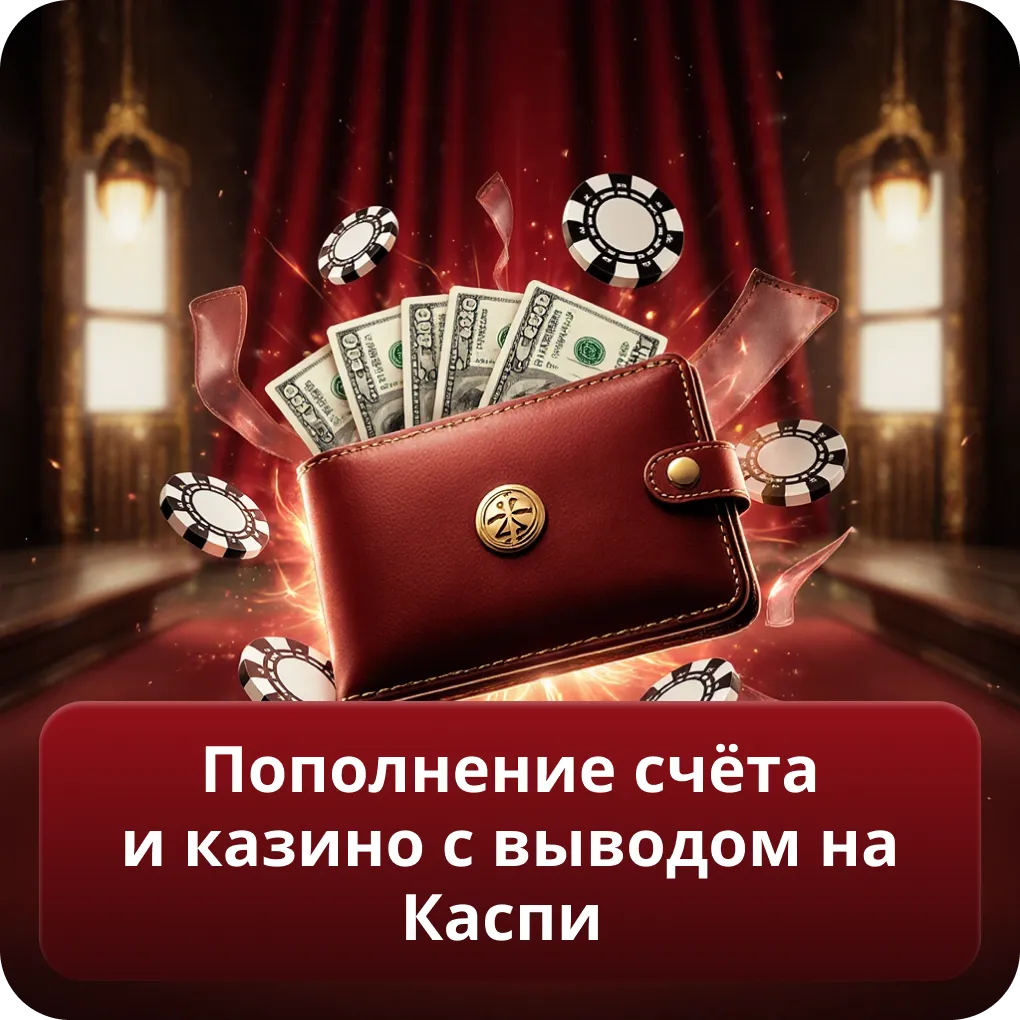 Пополнение счёта и казино с выводом на Каспи